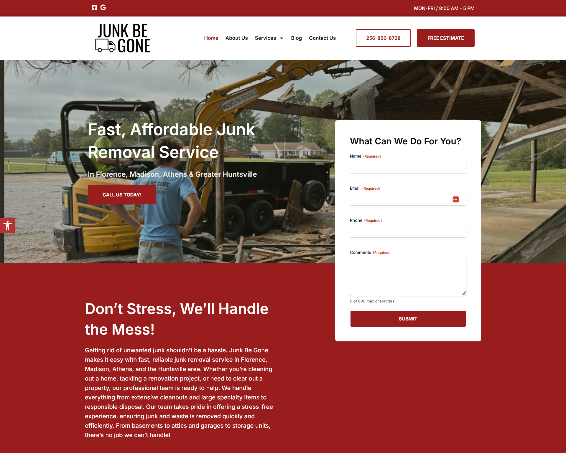 junk be gone website - Online Marketing